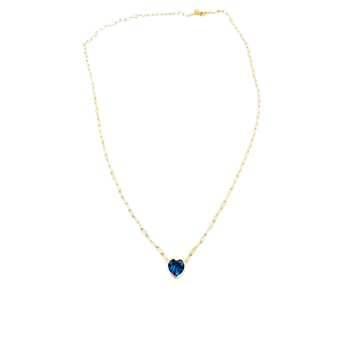Blue Topaz Heart Necklace: Silver & Gold Plated Elegance