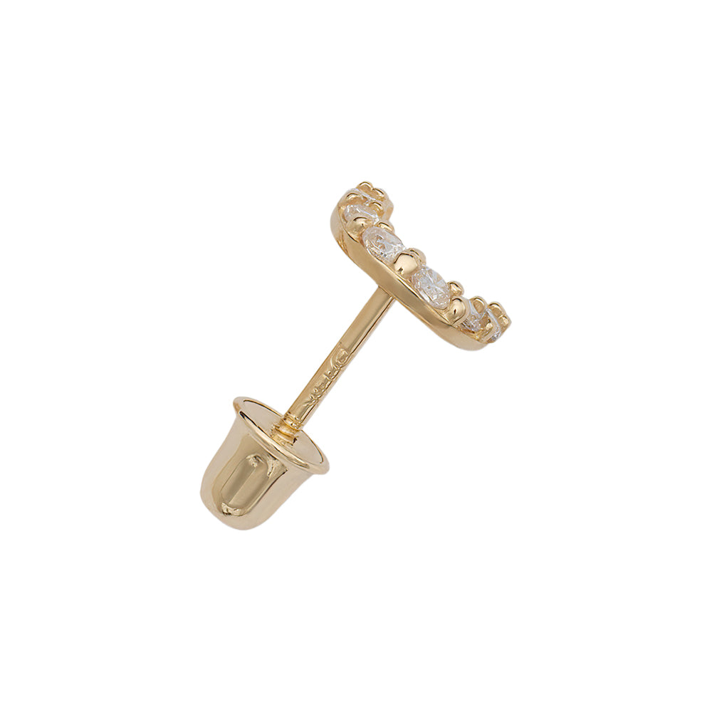 14k Gold Star Earrings Set with Sparkly Stones for Everyday Wear