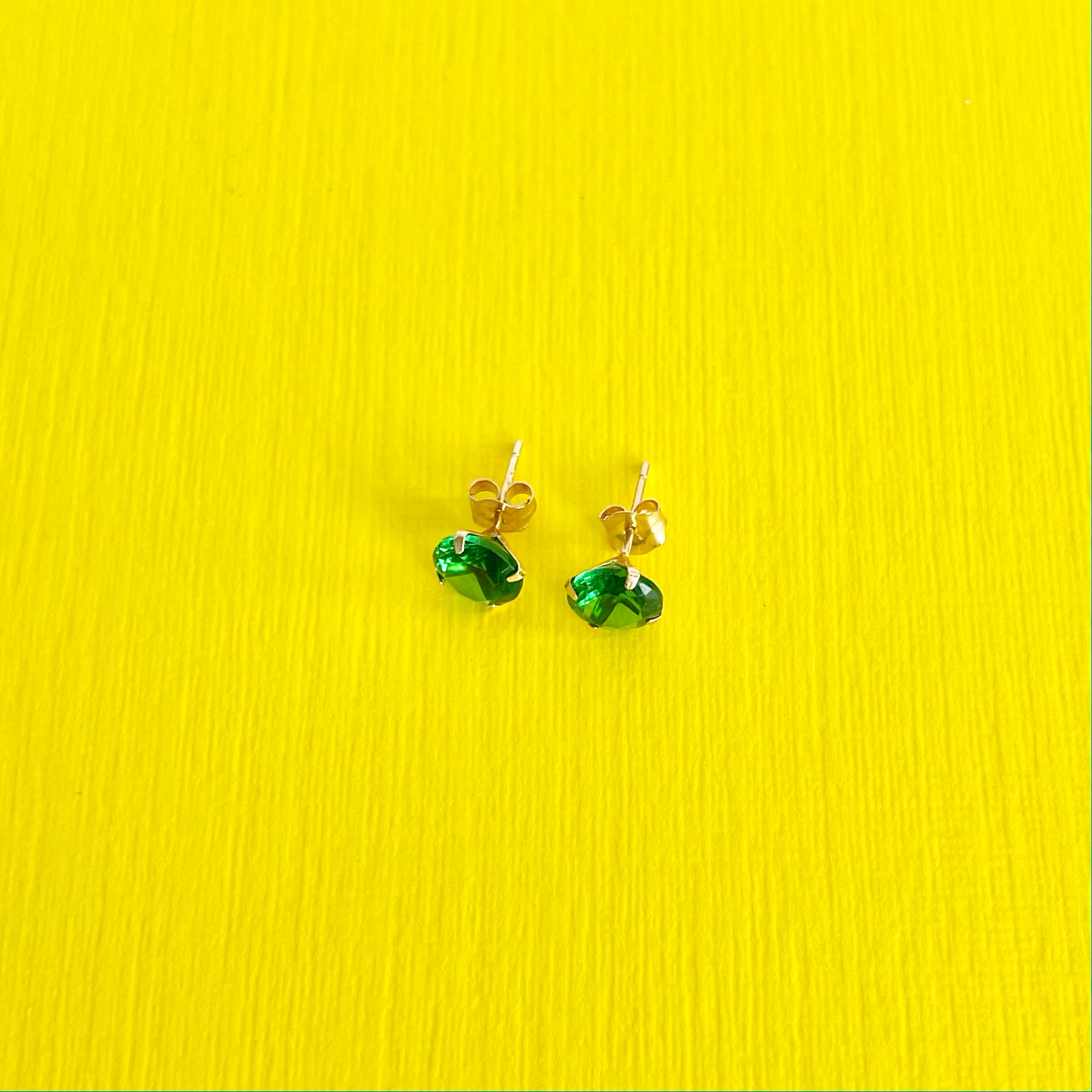 Emerald Stud Earrings: May Birthstone 14k Gold Jewelry