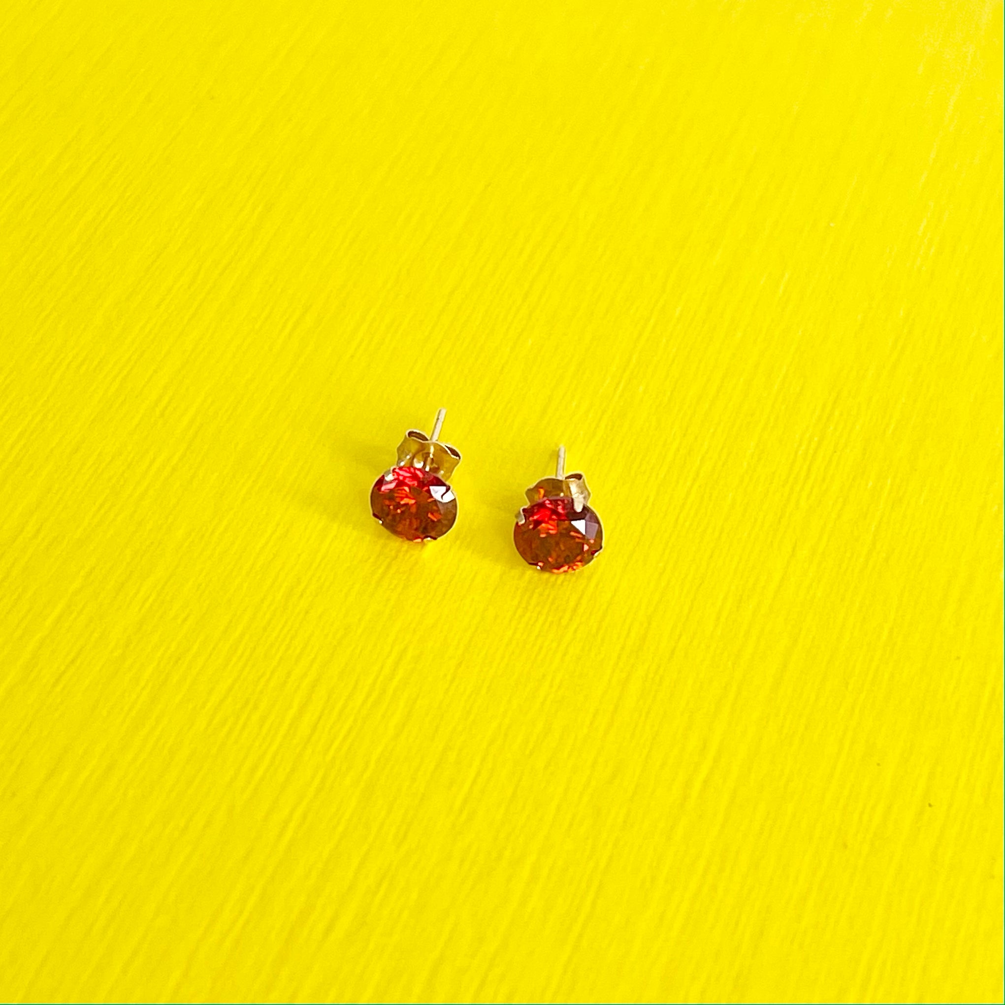 Garnet Stud Earrings: January Birthstone 14k Gold Jewelry