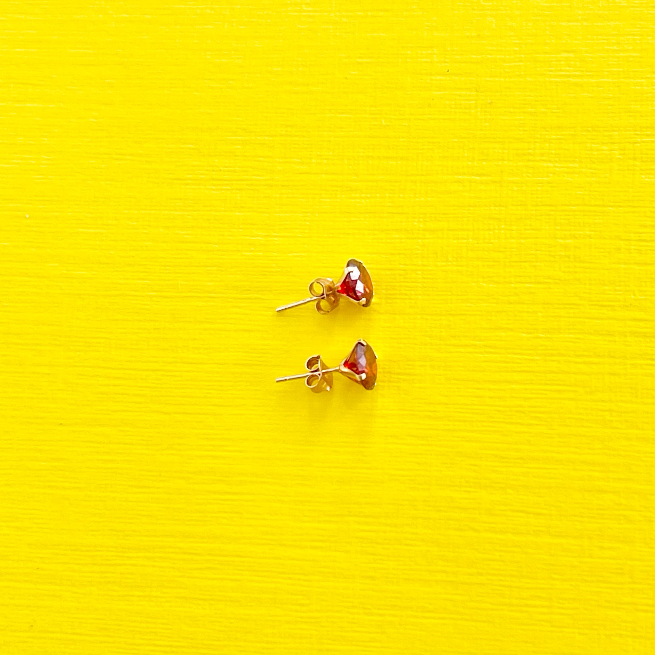 Garnet Stud Earrings: January Birthstone 14k Gold Jewelry