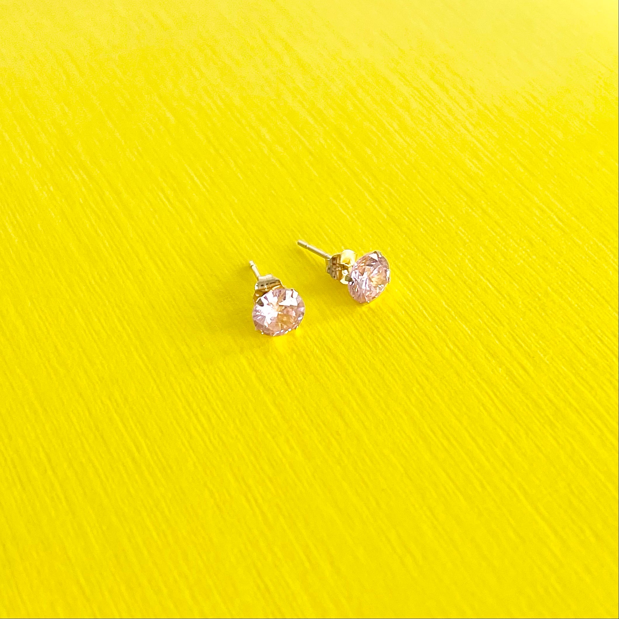 Tourmaline Rose Stud Earrings: October Birthstone 14k Gold Jewelry