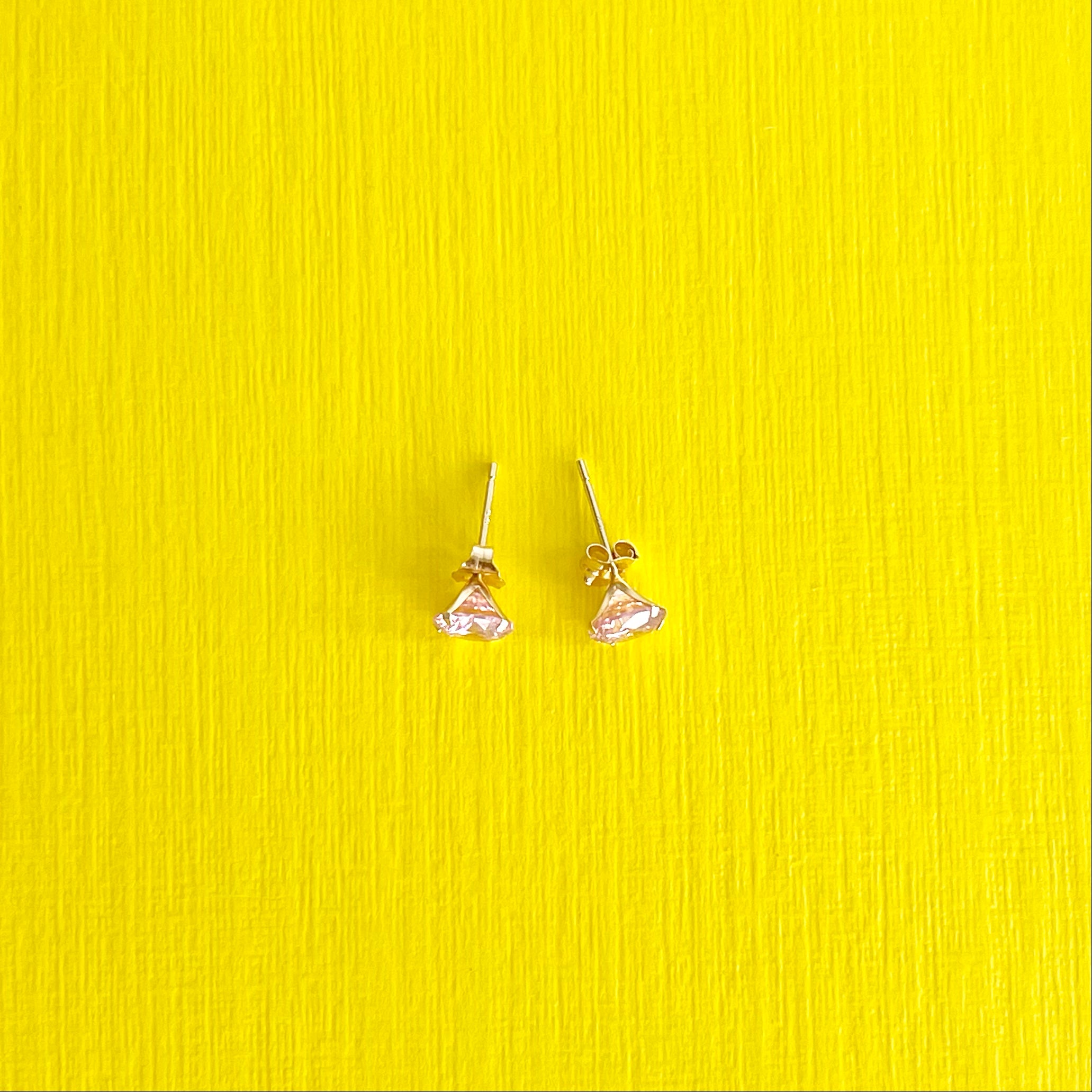 Tourmaline Rose Stud Earrings: October Birthstone 14k Gold Jewelry