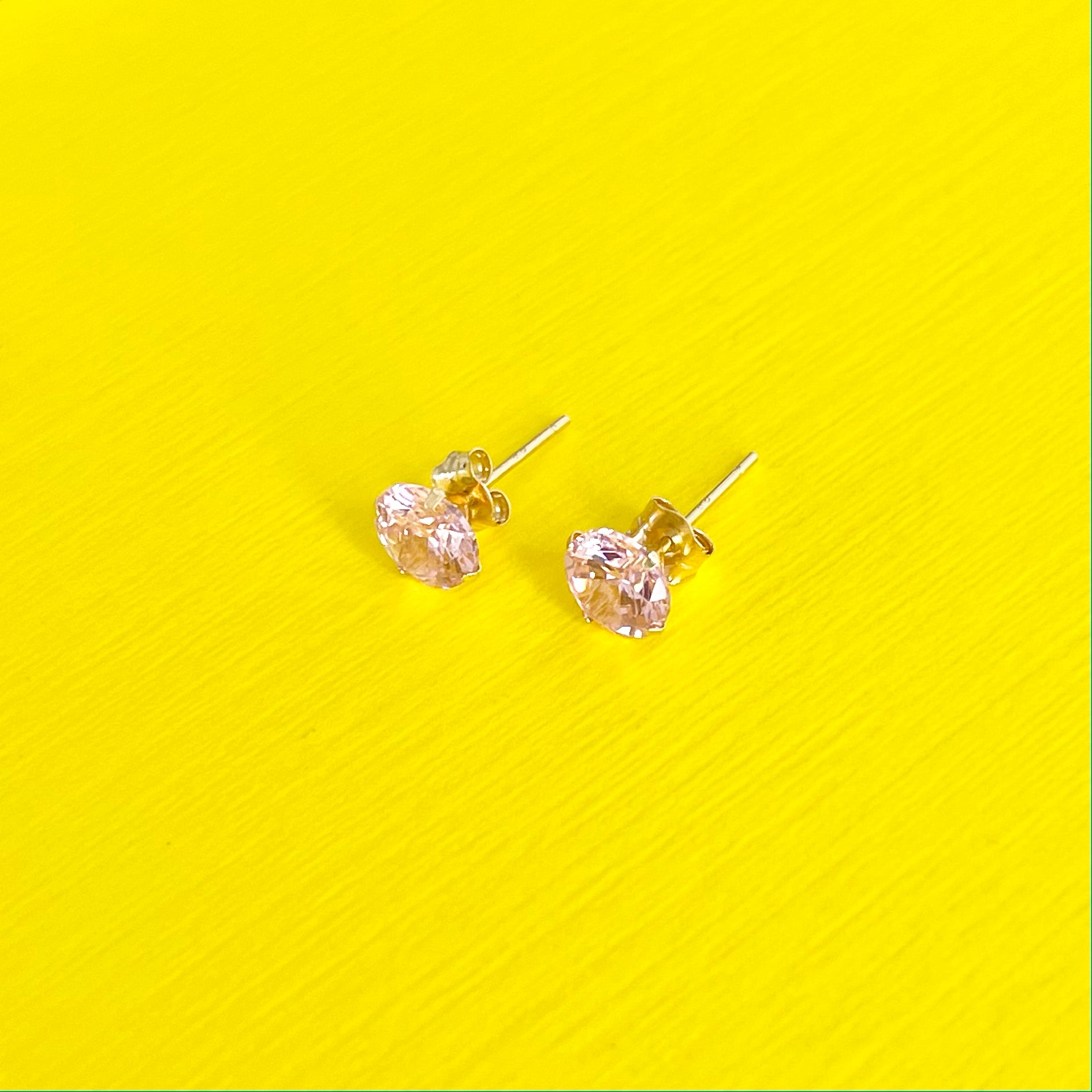 Tourmaline Rose Stud Earrings: October Birthstone 14k Gold Jewelry